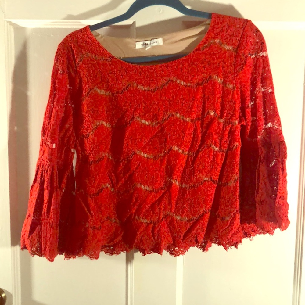 Red lace top